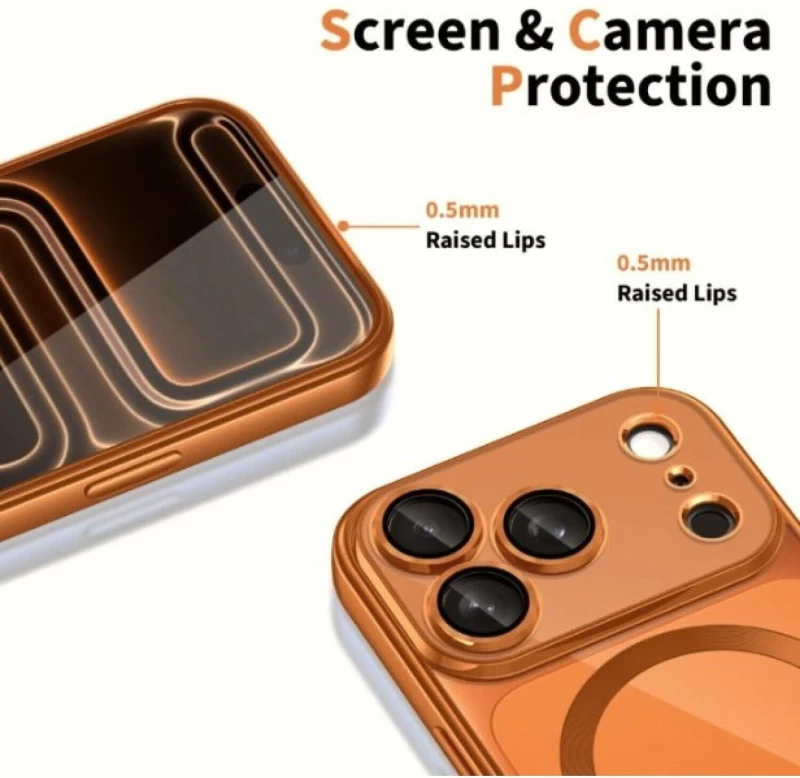 Θήκη iPhone 17 Pro Tech-Protect MagFlex Διάφανη Σιλικόνης με MagSafe - Shiny Cosmic Orange (5906302334612)