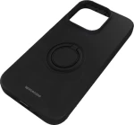 Θήκη iPhone 14 Pro Spacecase Silicone Ring Σιλικόνης με Μεταλλικό Μαγνητικό Ring Holder - Black (5905719013530)