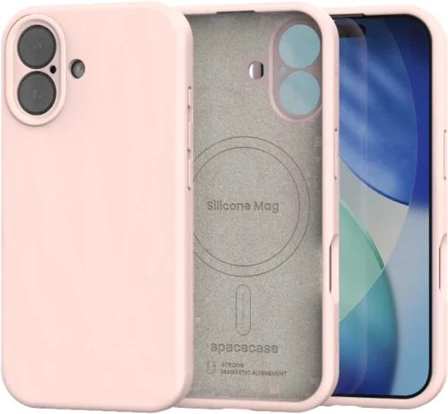 Θήκη iPhone 16 Spacecase Silicone Mag Case Σιλικόνης με MagSafe - Baby Pink (5905719137960)