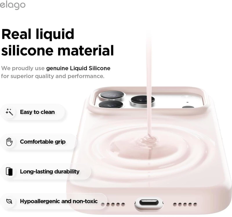 Θήκη iPhone 17 Pro Elago Magnetic Silicone Case Premium Σιλικόνης με MagSafe - Light Pink (ES17MSSC63PRO-LPK)