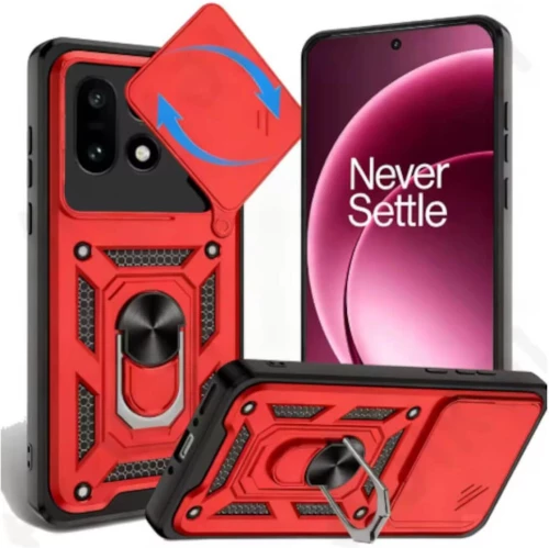 Θήκη OnePlus 15 Bodycell Armor Slide Ανθεκτική με Κάλυμμα για την Κάμερα & Μεταλλικό Ring Holder - Red (5206015084904)