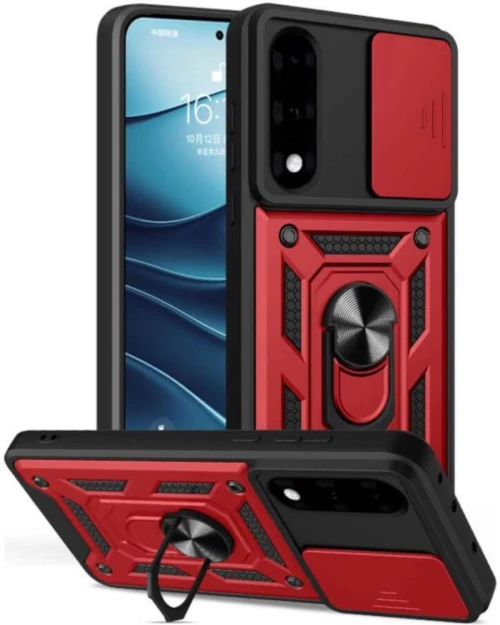 Θήκη OnePlus Nord 5 Bodycell Armor Slide Ανθεκτική με Κάλυμμα για την Κάμερα & Μεταλλικό Ring Holder - Red (5206015084935)