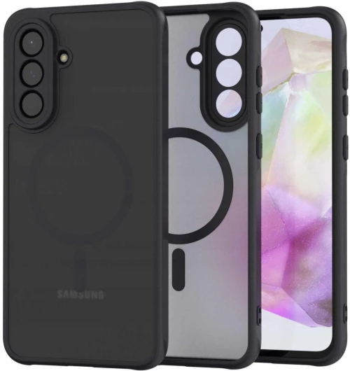 Θήκη Samsung Galaxy A56 Techsuit PureFrost Σκληρή Ημιδιάφανη με MagSafe - Frosted Black (5949419321090)