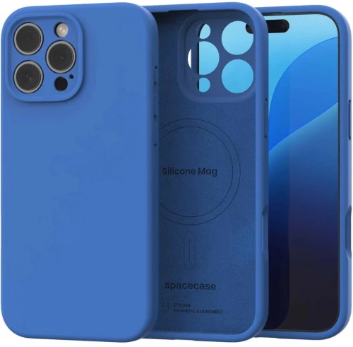Θήκη iPhone 16 Pro Max Spacecase Silicone Mag Case Σιλικόνης με MagSafe - Blue (5905719111991)