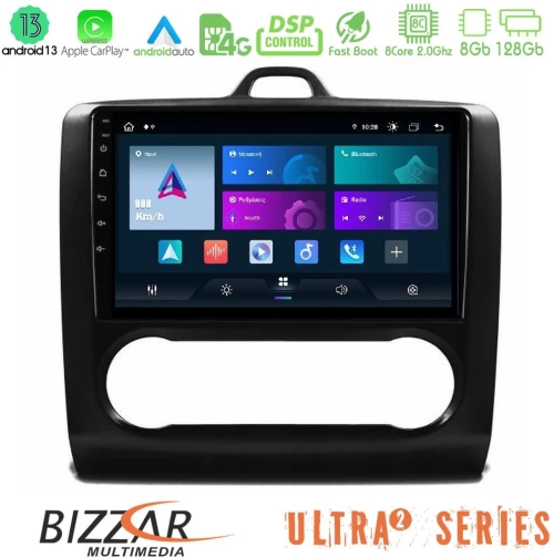 Bizzar Ultra Series Ford Focus Auto AC 8core Android13 8+128GB Navigation Multimedia Tablet 9"