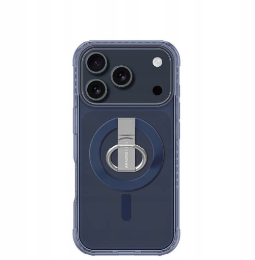AmazingThing Titan Pro Grip Ring Back Cover Σιλικόνης για iPhone 17 Pro Max - Μπλε