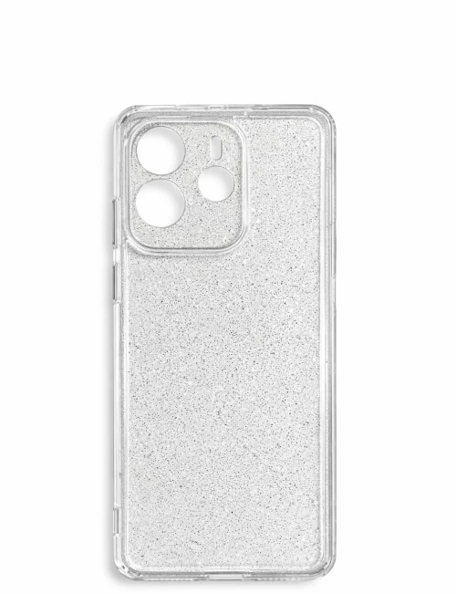 Θήκη TPU Σιλικόνης με Glitter για Xiaomi Redmi Note 14 4G - Διάφανο
