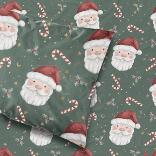 Σεντόνι Διπλό (220x240) Άγιος Βασίλης Πράσινο Borea