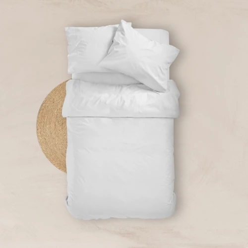 Σεντόνι King Size (180x200+40) Με Λάστιχο Solid Λευκό βαμβακερό Borea