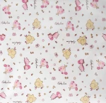 Παπλωματοθήκη Μονή 160x220 Φανελένια Elephant 072 White-Pink Dimcol