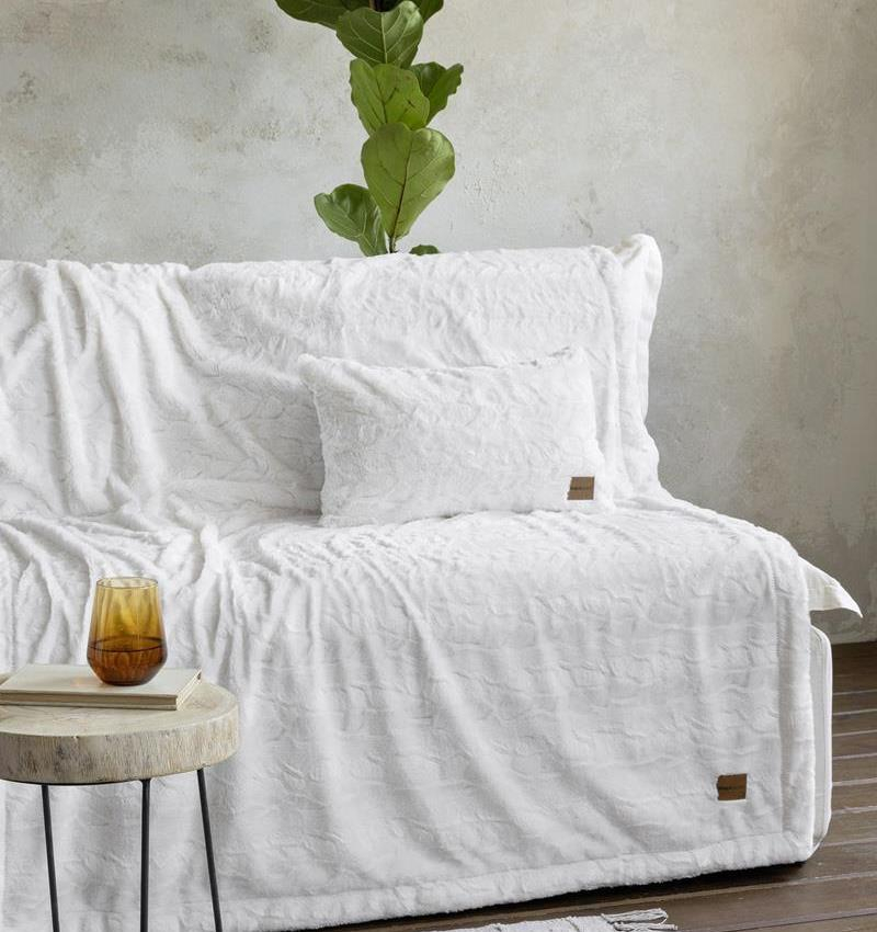 Κουβέρτα καναπέ 130x170 Velure Cream nima