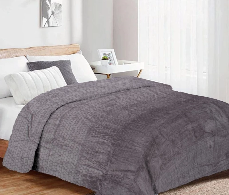 Κουβέρτα Μονή 160x220 Coral Fleece Jacquard Brick 06 Grey Dimcol
