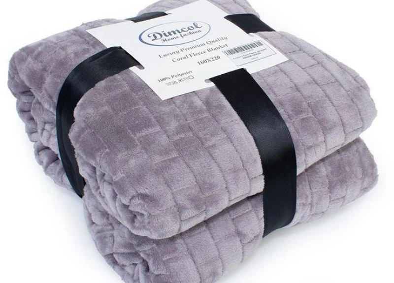 Κουβέρτα Μονή 160x220 Coral Fleece Jacquard Brick 06 Grey Dimcol