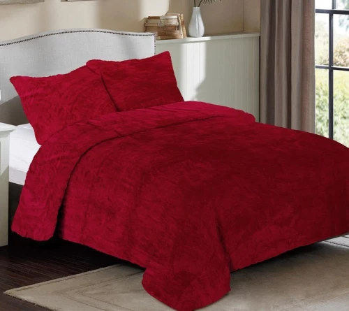 Κουβέρτα Υπέρδιπλη 220x240 Coral Fleece Solid 04 Bordeaux Dimcol