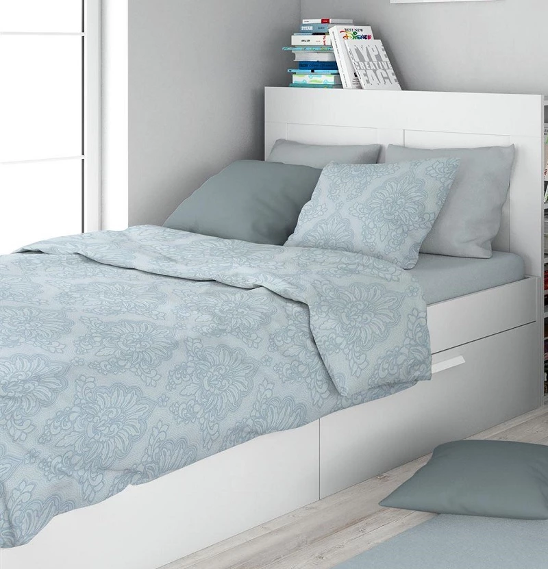 Σετ Σεντόνια Μονά 3τμχ (160x240) Άρτεμις 705 Light Blue-Grey βαμβακερά DimCol