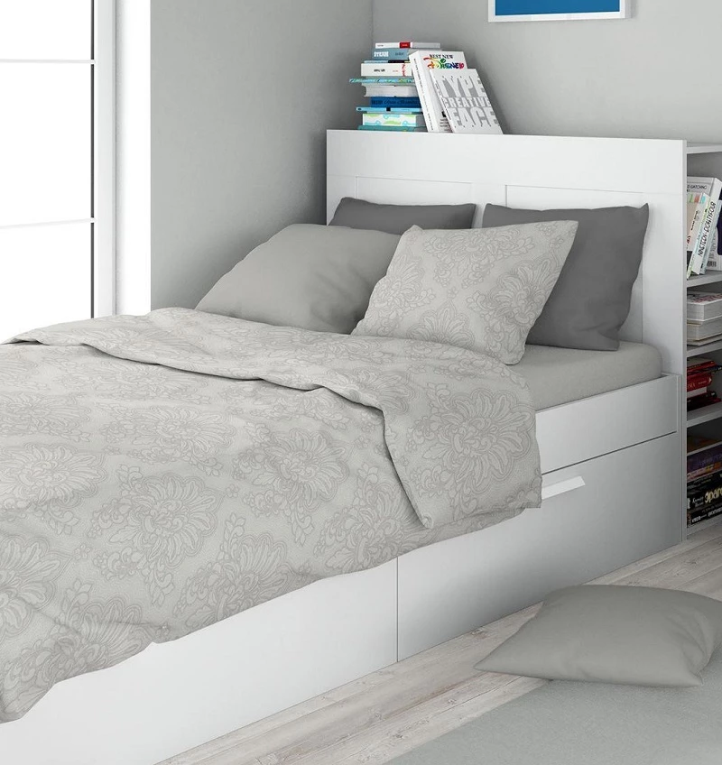 Παπλωματοθήκη Υπέρδιπλη 220x240 Άρτεμις 701 Grey βαμβακερή Dimcol