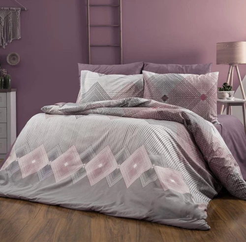 Σετ Σεντόνια King Size (240x270) Καλλιρόη 606 Grey-Burgundy DimCol