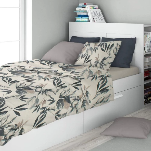 Σετ Σεντόνια Μονά 3τμχ (160x240) Ευριδίκη 710 Ecru-Black βαμβακερά DimCol