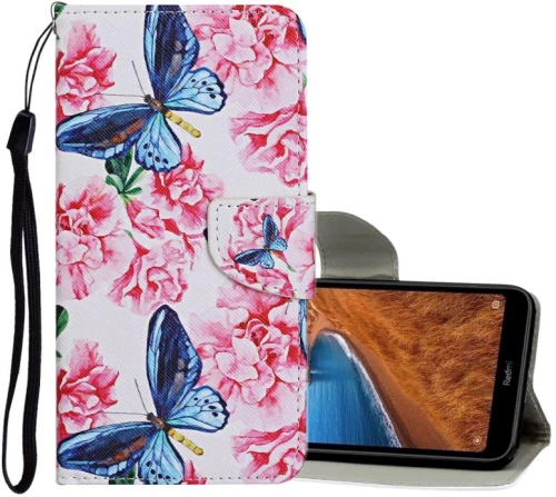 Θήκη δέρματος οριζόντιας αναδίπλωσης με σχέδιο πολύχρωμης ζωγραφικής για Xiaomi Redmi Note 7 με βάση & υποδοχές καρτών & πορτοφόλι (Κόκκινο)