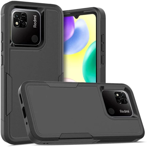 ForXiaomi Redmi 10A / 9C 2 σε 1 PC + TPU τηλέφωνο θήκη (Μαύρο)