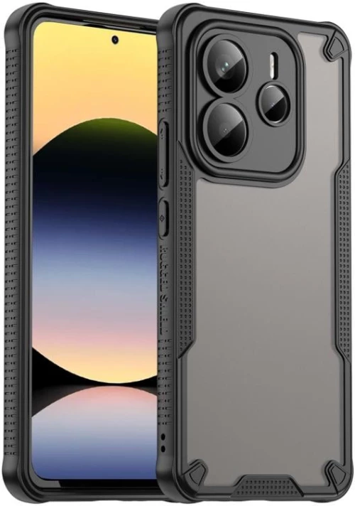 Για Redmi Note 14 5G Global Armor Glaze PC υβριδικό TPU τηλέφωνο θήκη (Μαύρο)