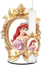 Λαμπάδα Πασχαλινή Πριγκίπισσα Ariel σε Ξύλινο Διακοσμητικό Ταμπλό