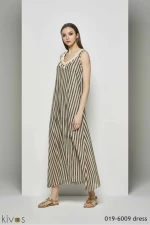 Φόρεμα Γυναικείο Kivos Fashion  k.019-6009 Λαδί