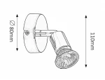 Rabalux Norton Σποτ Μονό Φ8xY11cm Χρωμίου 6045