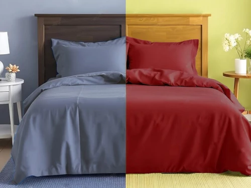 Σετ Σεντόνια Γίγας - King Size Βαμβακοσατέν 200 Κλωστών Δίχρωμα Γαρύφαλλο 235x255 - Γκρι, Κόκκινο