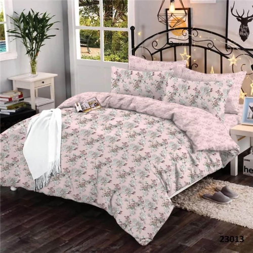 Σετ Σεντόνια Εμπριμέ Λουλουδάκι Ροζ 100% Βαμβακερά Γαρύφαλλο - 160x260, 100x200+30