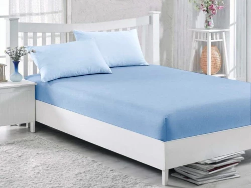 Κατωσέντονο με Λάστιχο Γαλάζιο 100% Βαμβακερό Γαρύφαλλο 100-180x200+30cm - 180x200+30