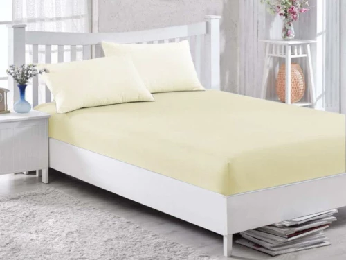 Κατωσέντονο με Λάστιχο Κρεμ 100% Βαμβακερό Γαρύφαλλο 100-180x200+30cm - 160x200+30