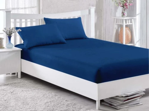 Κατωσέντονο με Λάστιχο Royal Blue 100% Βαμβακερό Γαρύφαλλο 100-180x200+30cm - 180x200+30
