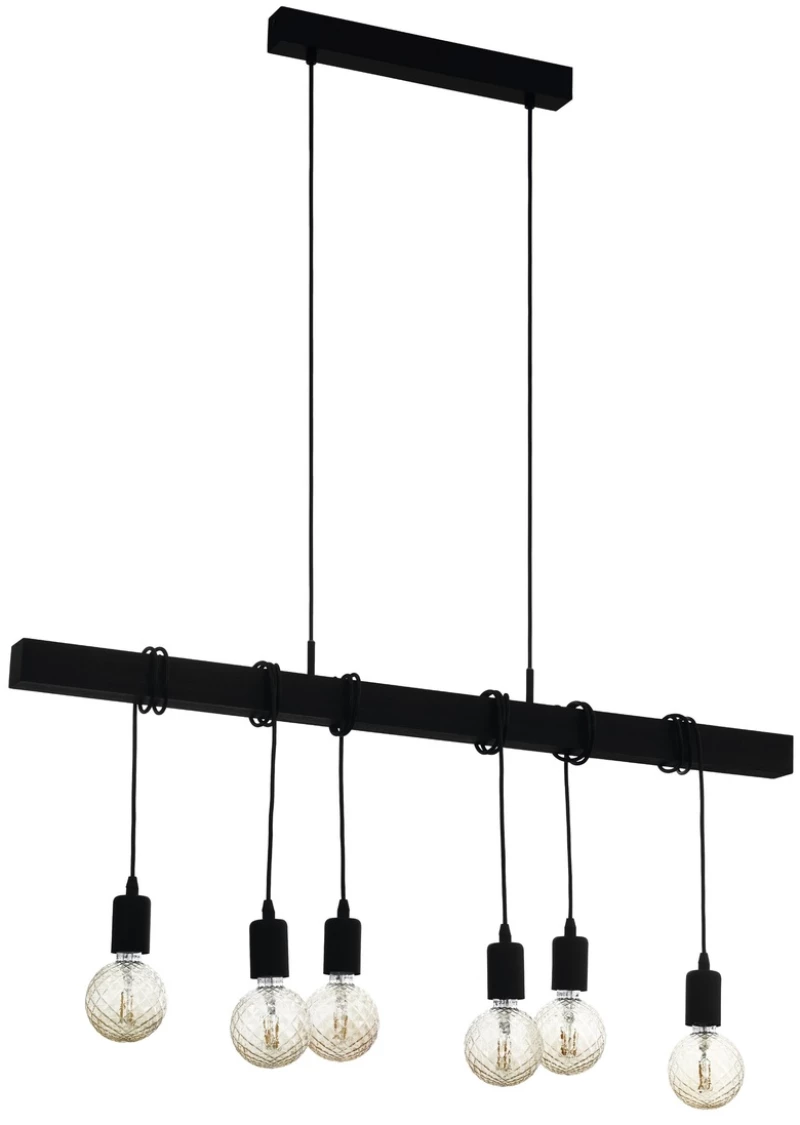 Φωτιστικό Κρεμαστό Eglo 44062 TOWNSHEND Μαύρο Ματ (Black Mat)