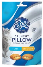 Egeo Cat Λιχουδιά Γάτας Crunchy Pillows Tuna & Roasted Chicken 60gr
