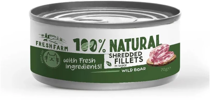 Fresh Farm 100% Natural Υγρή Τροφή Γάτας Wlid Boar Fillet 70gr