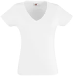 Γυναικείο T-shirt v-neck Λευκό Fruit of the Loom