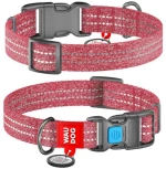 Waudog Κολάρο Σκύλου με Smart ID Reflective Red Fastex M 20mm x 28-40cm