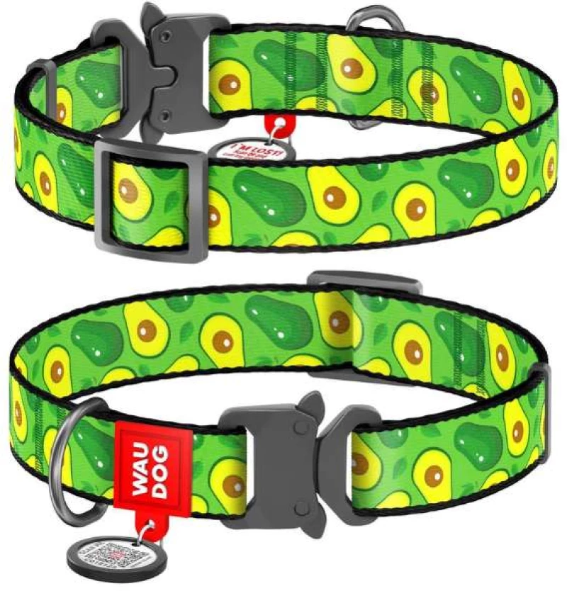 Waudog Κολάρο Σκύλου με Smart ID Avocado Metal Fastex S 15mm x 23-35cm