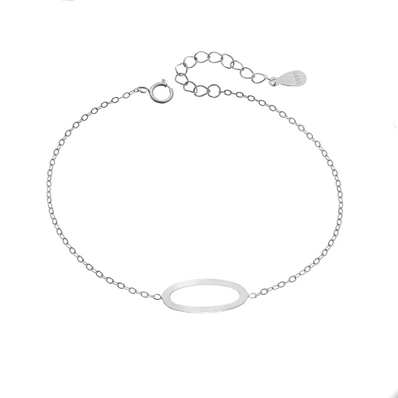 Βραχιόλι SENZA Rhodium Plated Ασήμι 925 Geometric Series Oval SSR4367SR