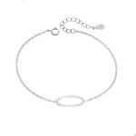 Βραχιόλι SENZA Rhodium Plated Ασήμι 925 Geometric Series Oval SSR4367SR