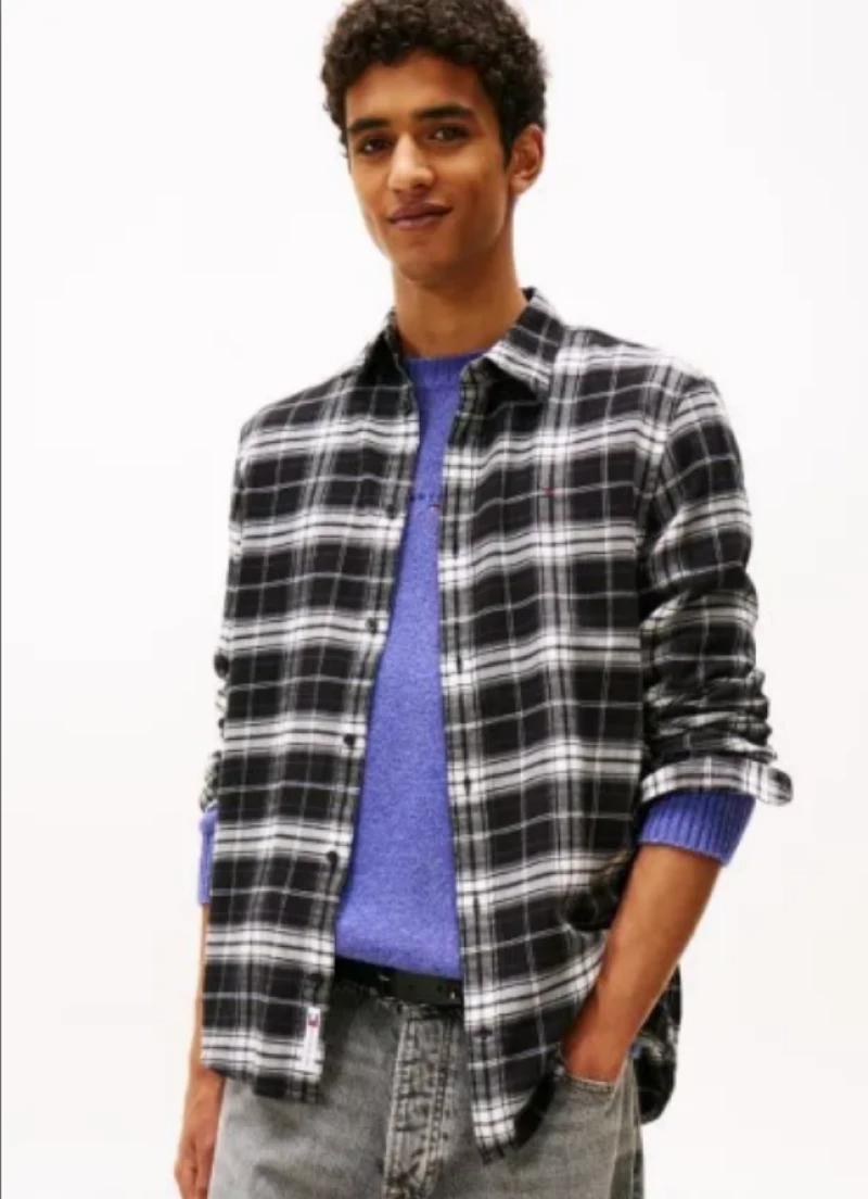 Tommy Jean Καρό Flannel Πουκάμισο Σε Κανονική Γραμμή dm0dm22024-bds