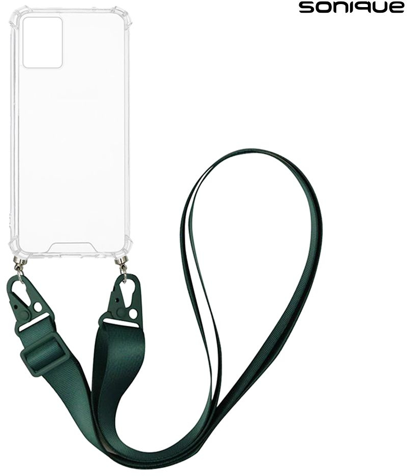 Θήκη Σιλικόνης με Strap Sonique Armor Clear Motorola Moto G53 5G Πράσινο Σκούρο