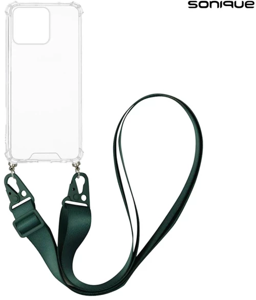 Θήκη Σιλικόνης με Strap Sonique Armor Clear Honor X8b Πράσινο Σκούρο
