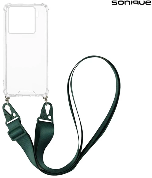 Θήκη Σιλικόνης με Strap Sonique Armor Clear Xiaomi Xiaomi 15 5G Πράσινο Σκούρο