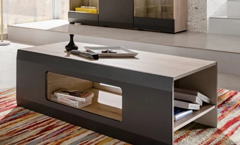 Τραπεζάκι σαλονιού CLIF Γραφίτης+Sanremo  100x61x39cm