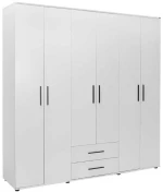 Ντουλάπα white Εξάφυλλη λευκό 206x213x52cm