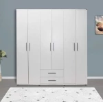 Ντουλάπα white Εξάφυλλη λευκό 206x213x52cm
