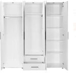 Ντουλάπα white Εξάφυλλη λευκό 206x213x52cm