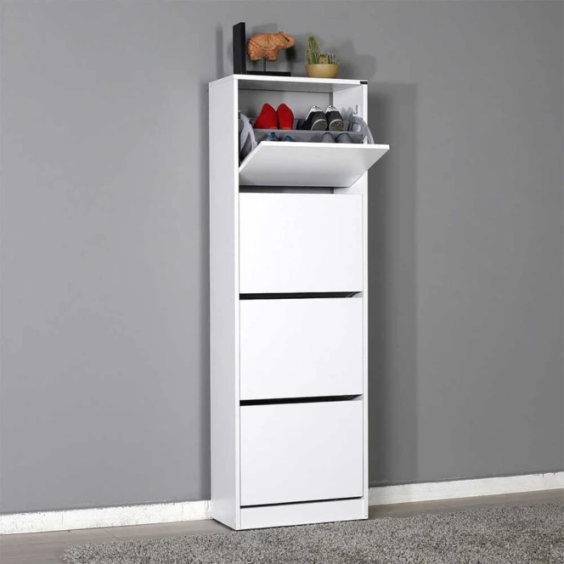 Παπουτσοθήκη Flat Λευκό 51x157x26 cm